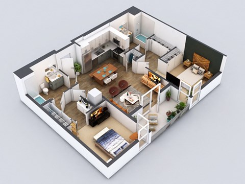 B10 Floorplan at 5550 Hollywood, Los Angeles, CA, 90028